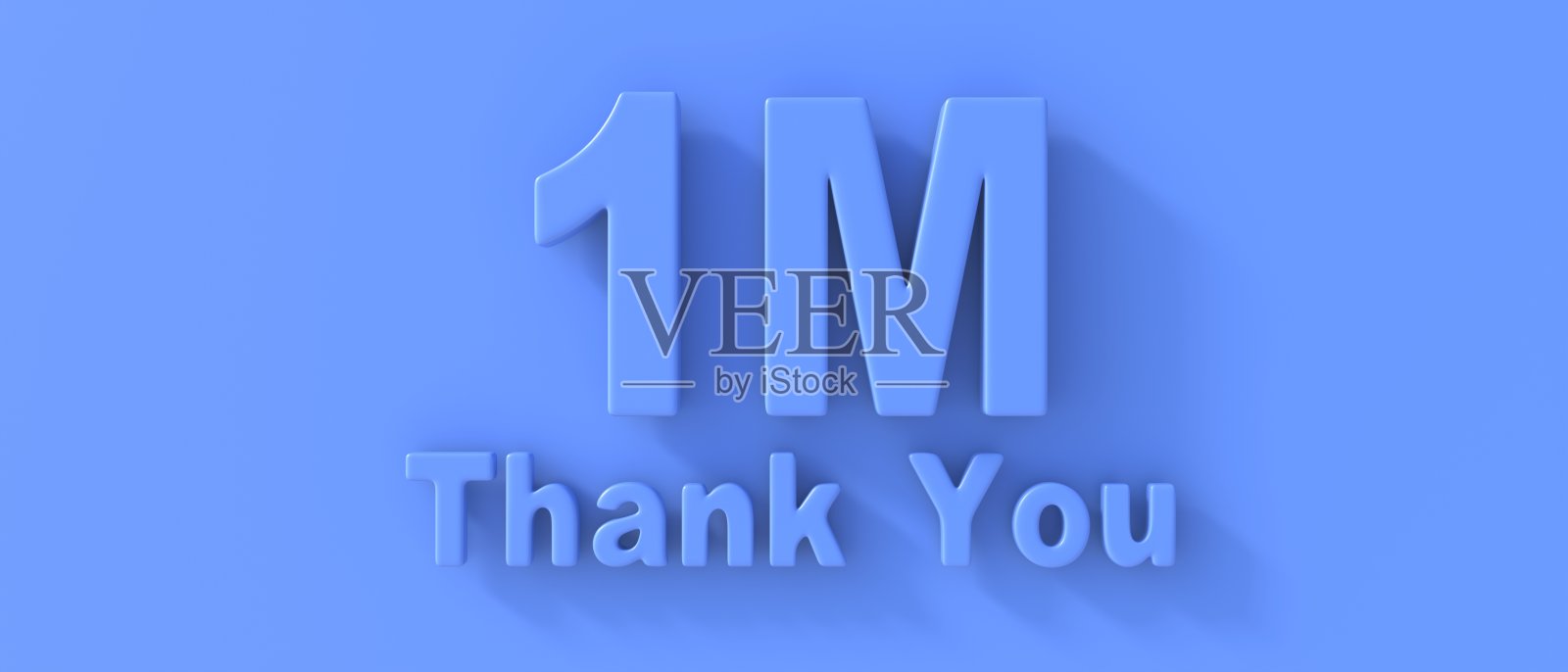 1米的追随者的庆祝活动。万分感谢你的网络朋友和订阅者。三维演示照片摄影图片