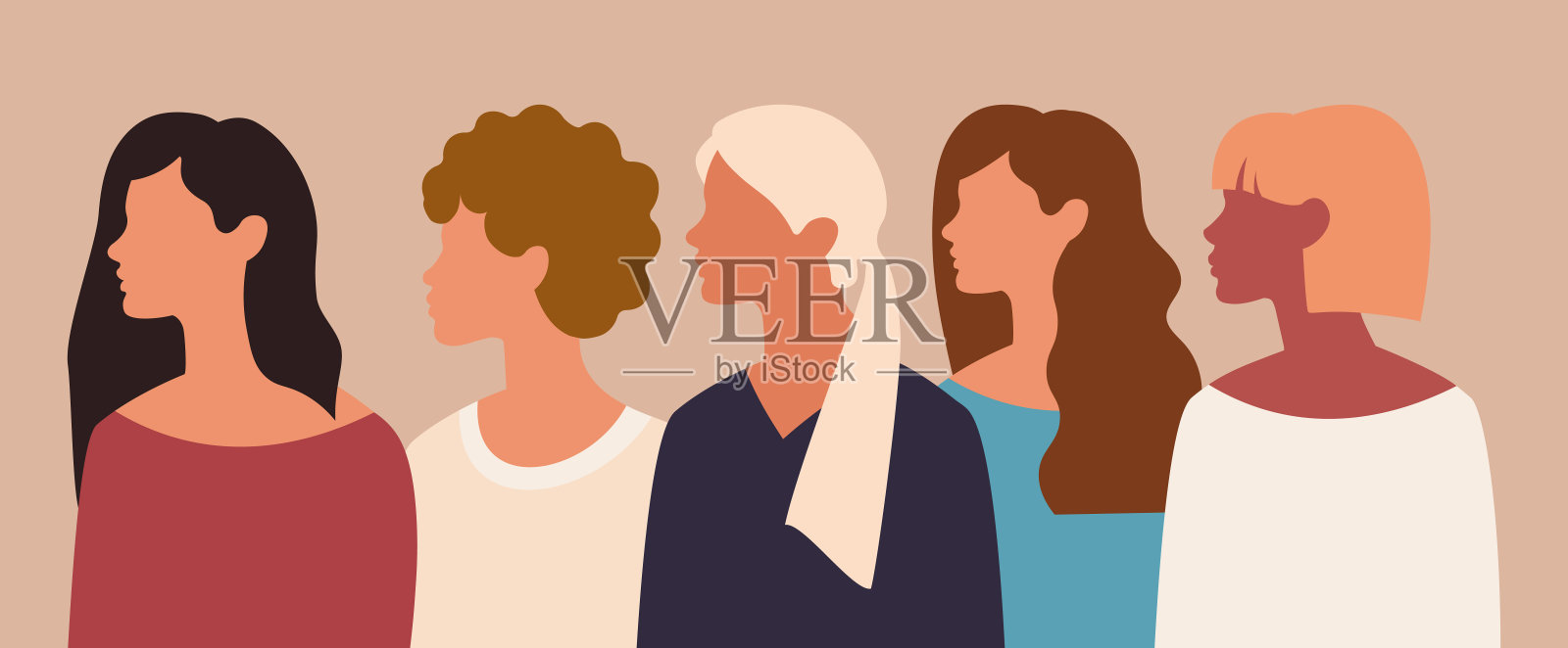 不同国家的妇女设计元素图片