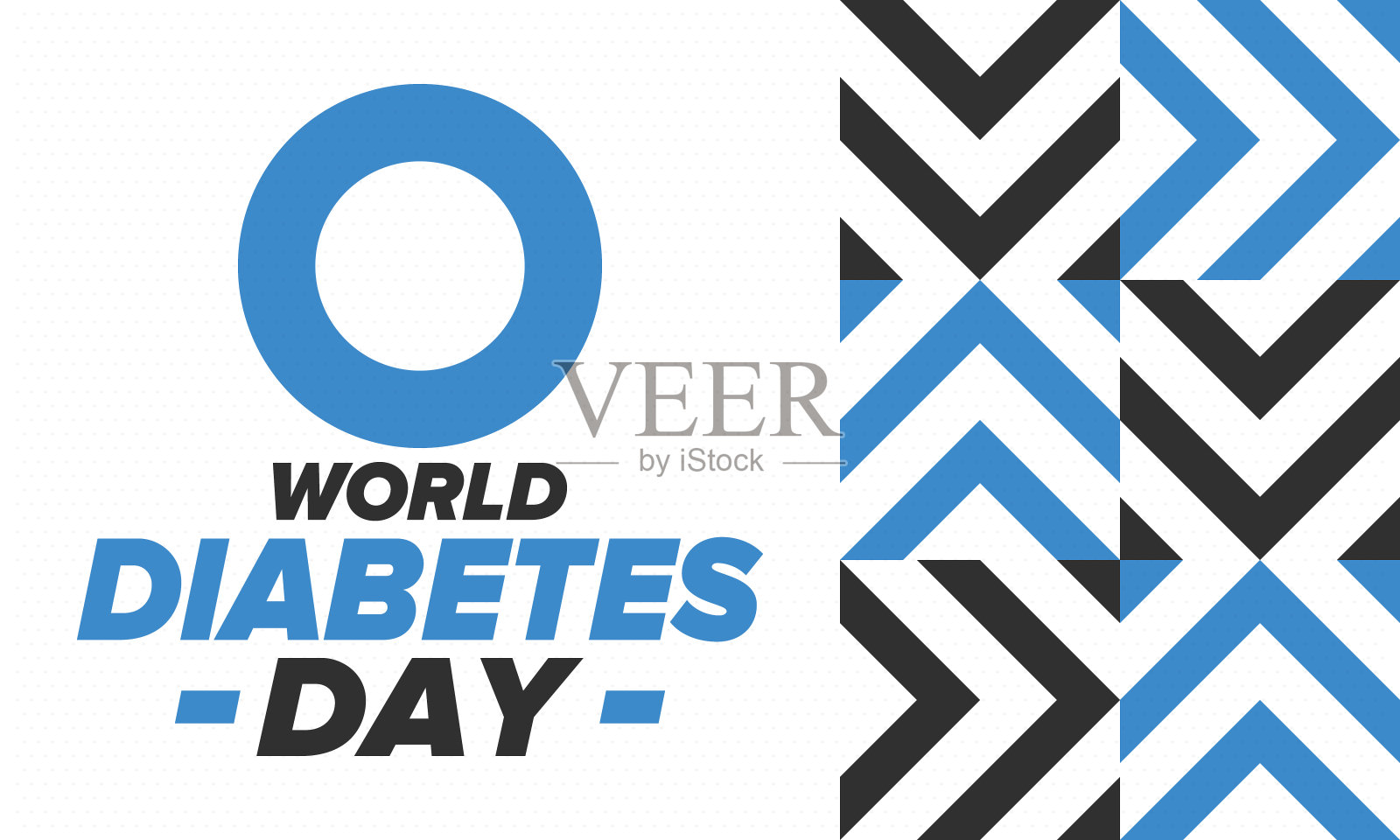 世界糖尿病日：11月宣传月，蓝色圆形标志，医疗保健和预防设计海报、贺卡、banner和背景矢量插画插画图片素材