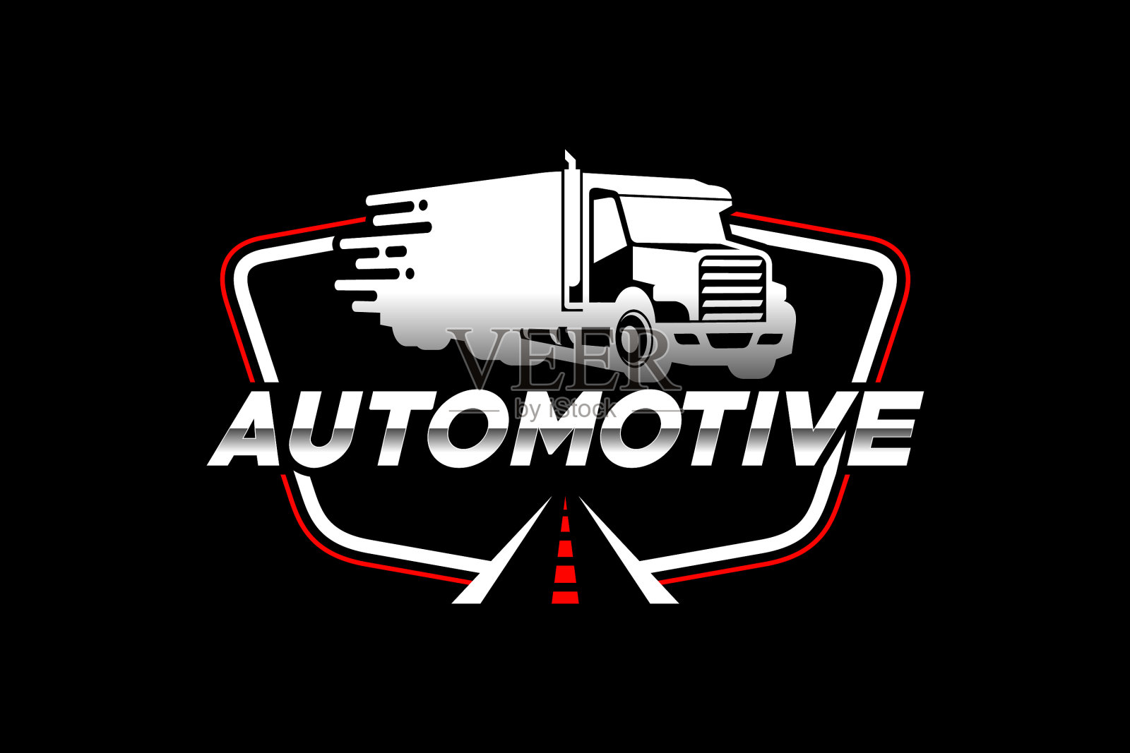 卡车轮廓抽象标志模板合适插画图片素材