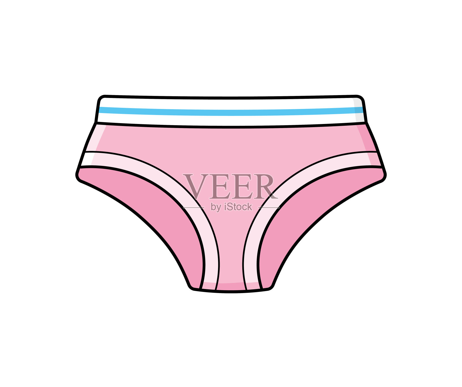 粉红色的内裤孤立插画图片素材