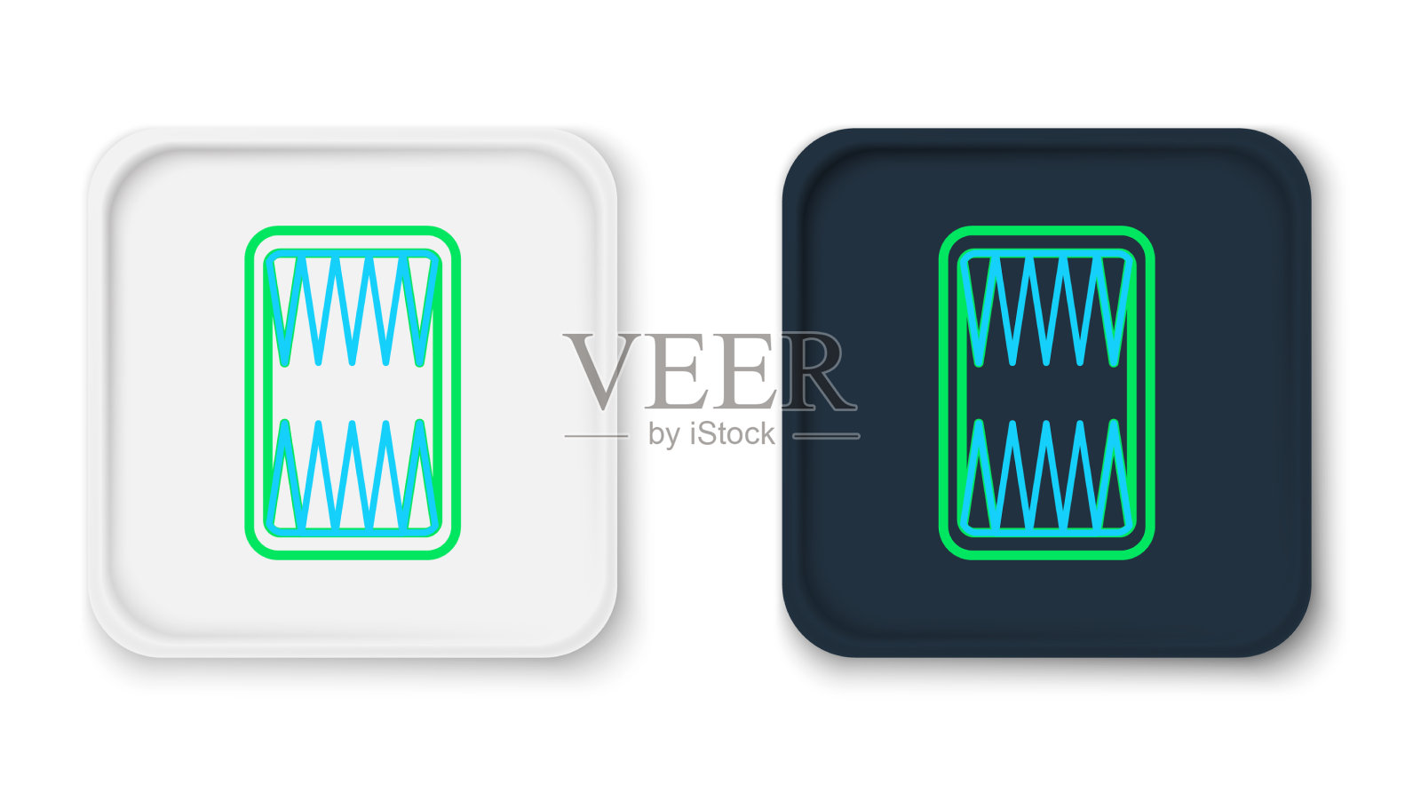 行双陆棋盘图标隔离在白色上图标素材