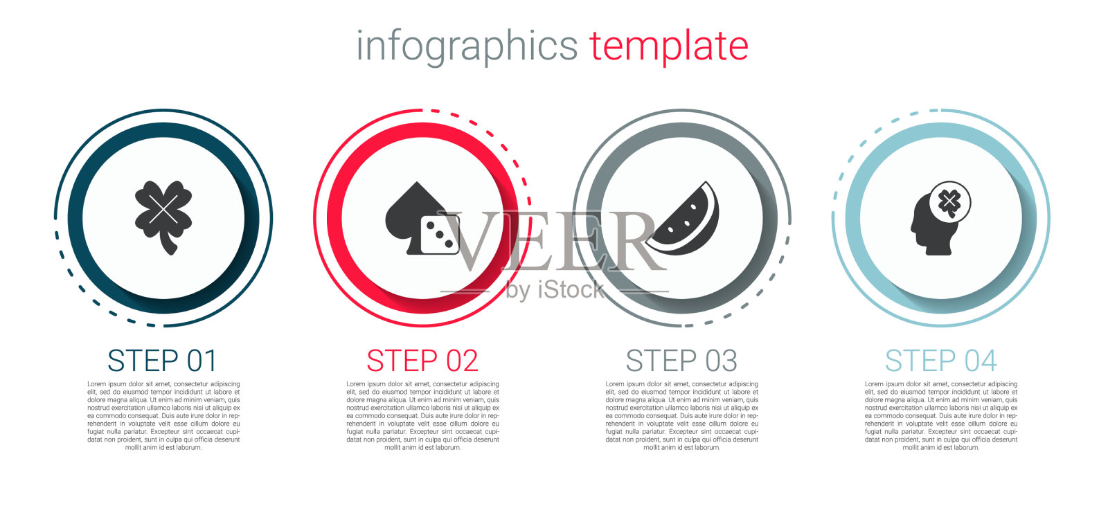 设置赌场老虎机与三叶草游戏骰子插画图片素材