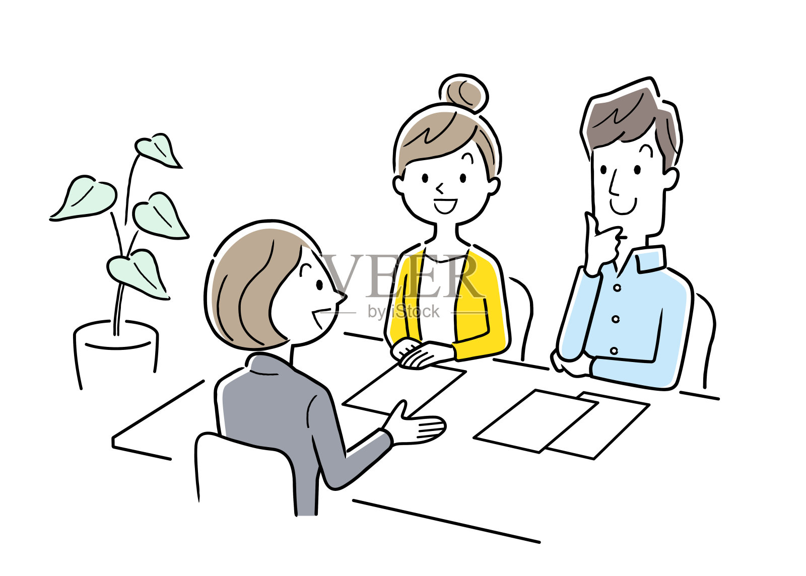 矢量插图素材:会议、咨询、商务场景插画图片素材