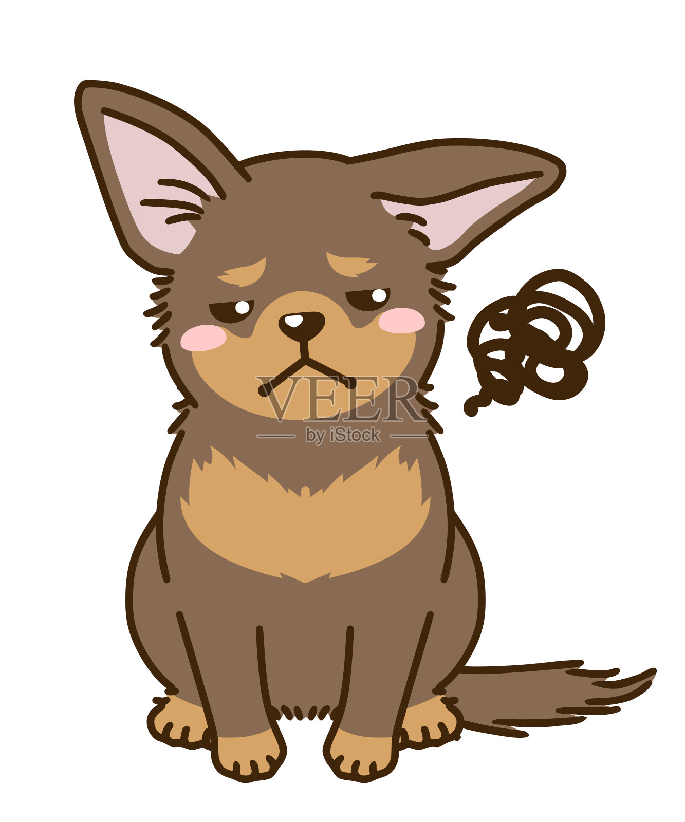 不满意的吉娃娃(巧克力和棕褐色)设计元素图片