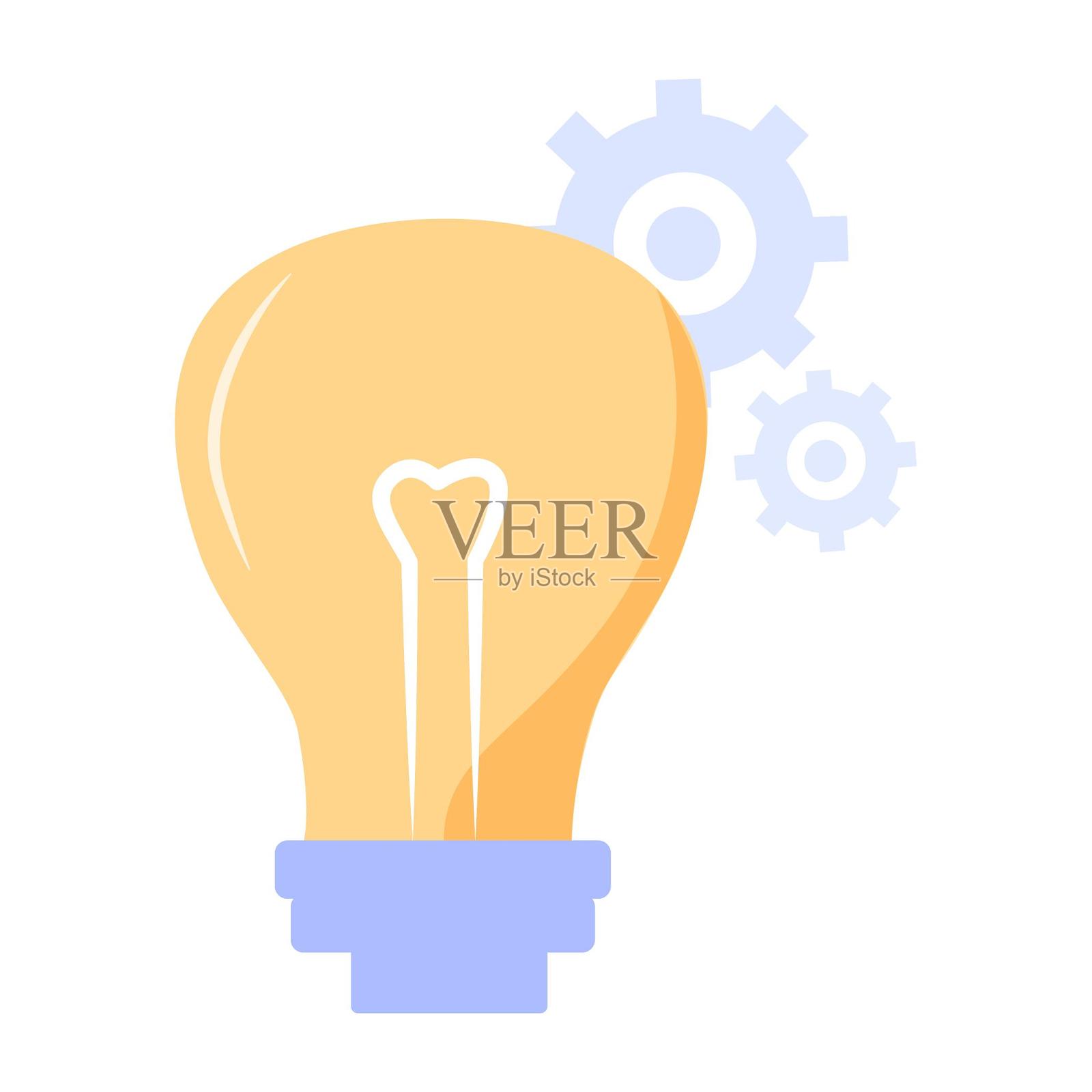 手绘灯泡想法创意实施设计元素图片