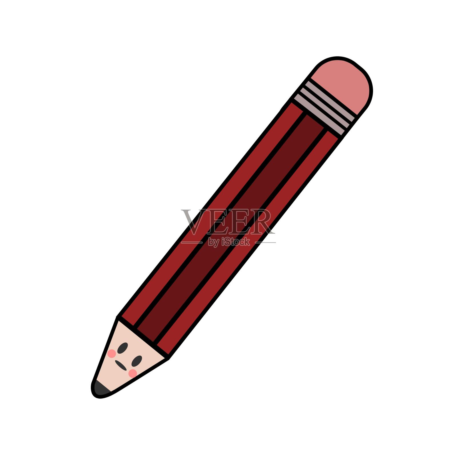 铅笔儿童简笔画文具小物件设计元素图片