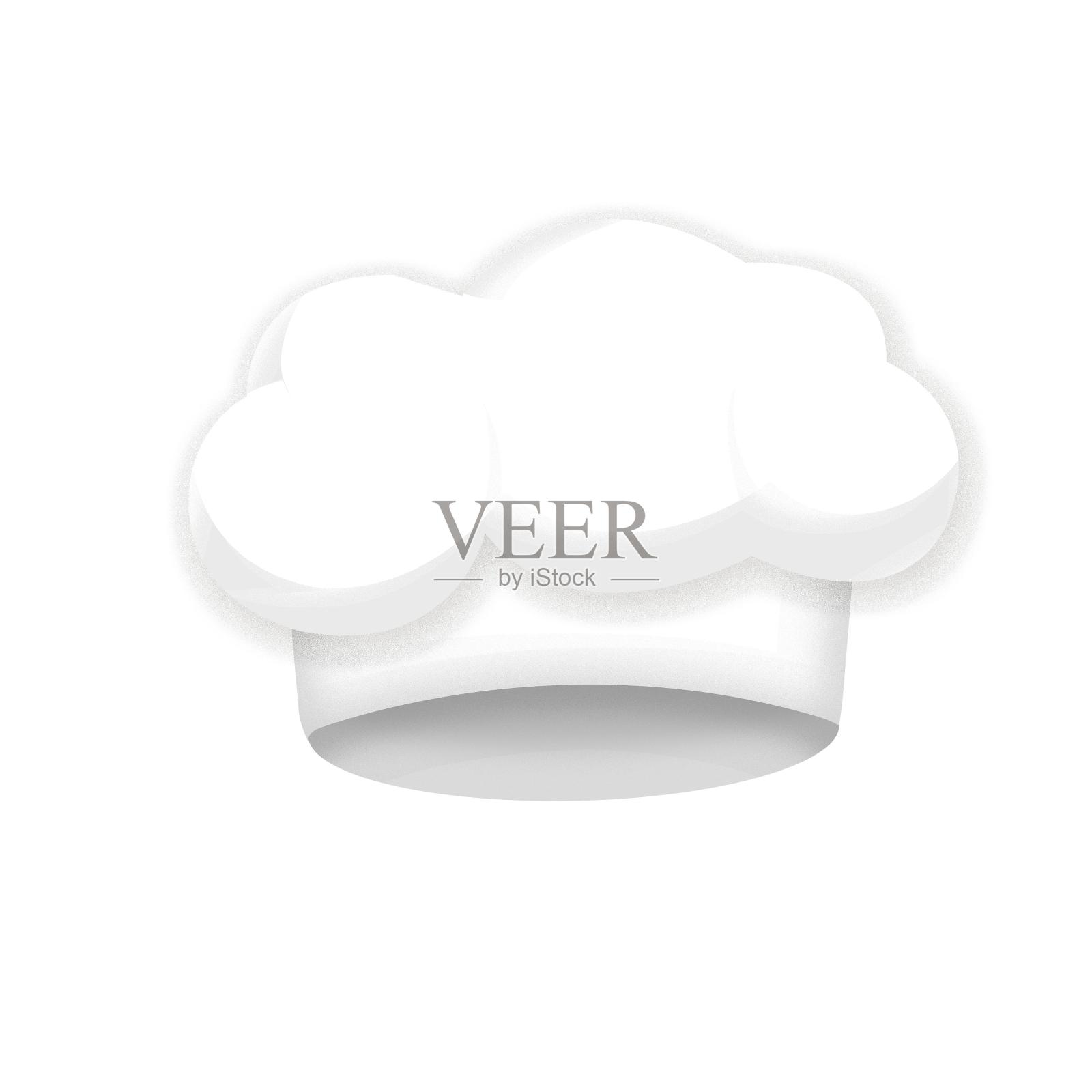 厨师帽简笔画素材儿童插画白色帽子厨师设计元素图片