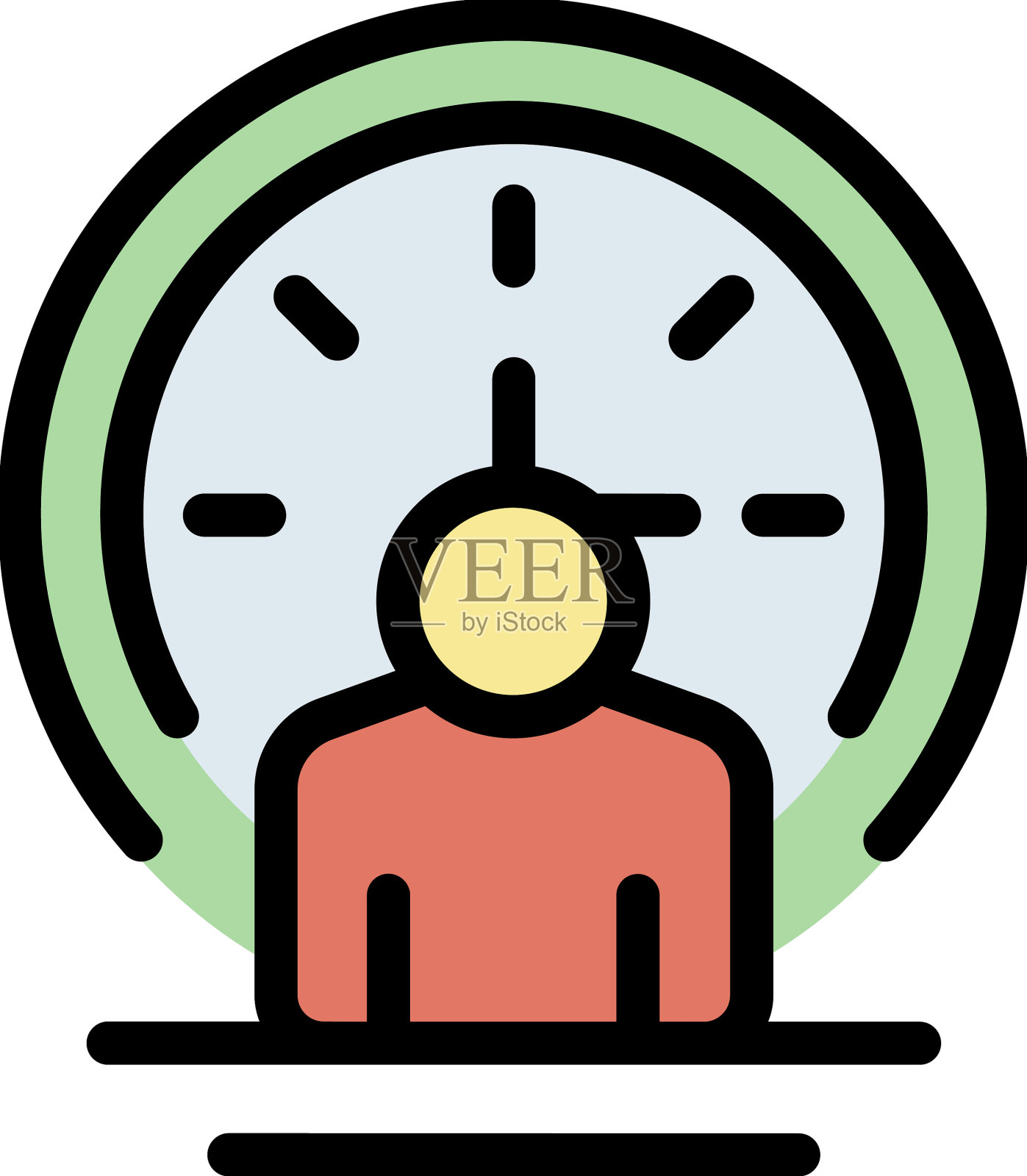 工作时间图标颜色轮廓插画图片素材