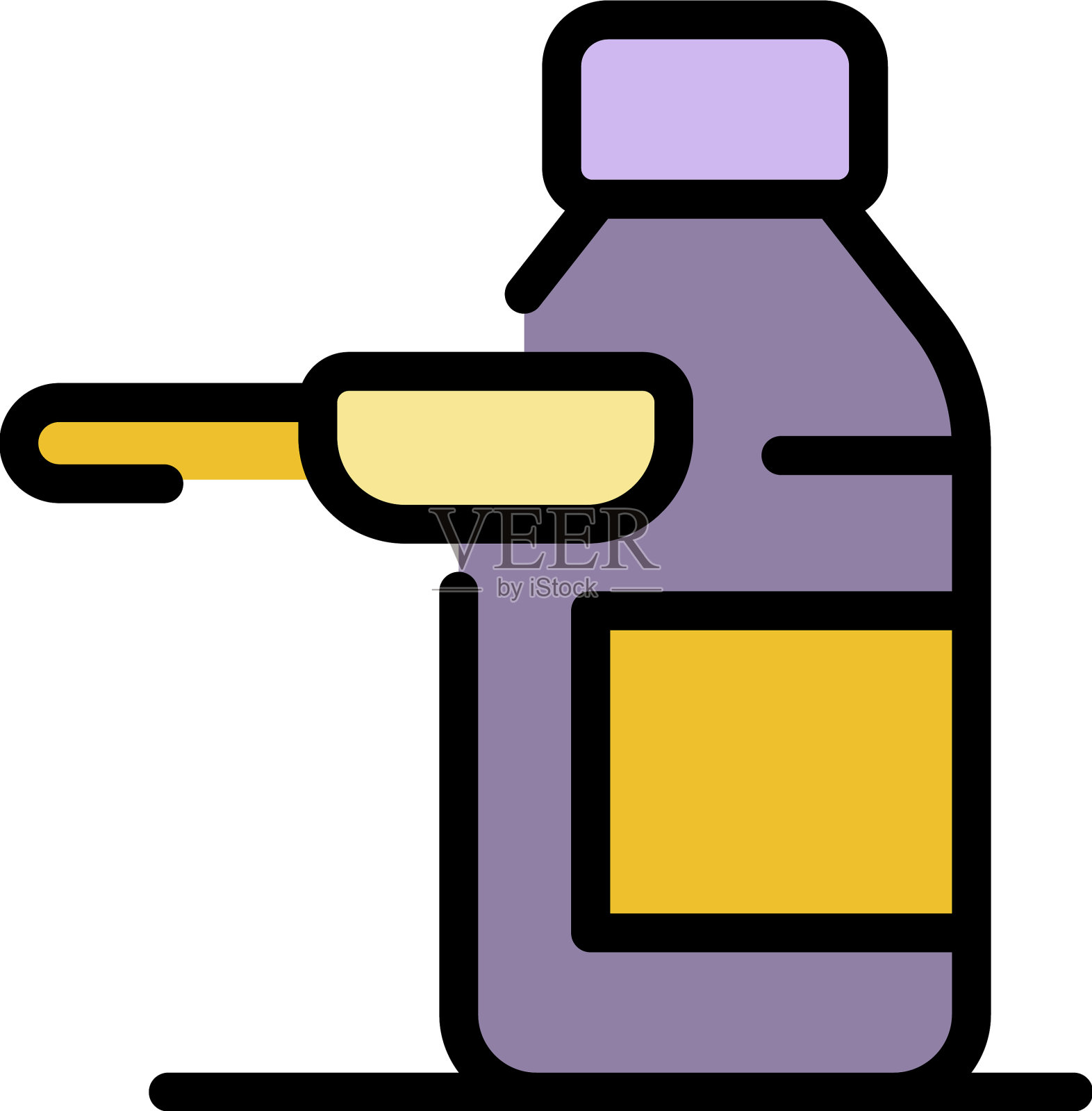 药剂糖浆图标颜色轮廓插画图片素材