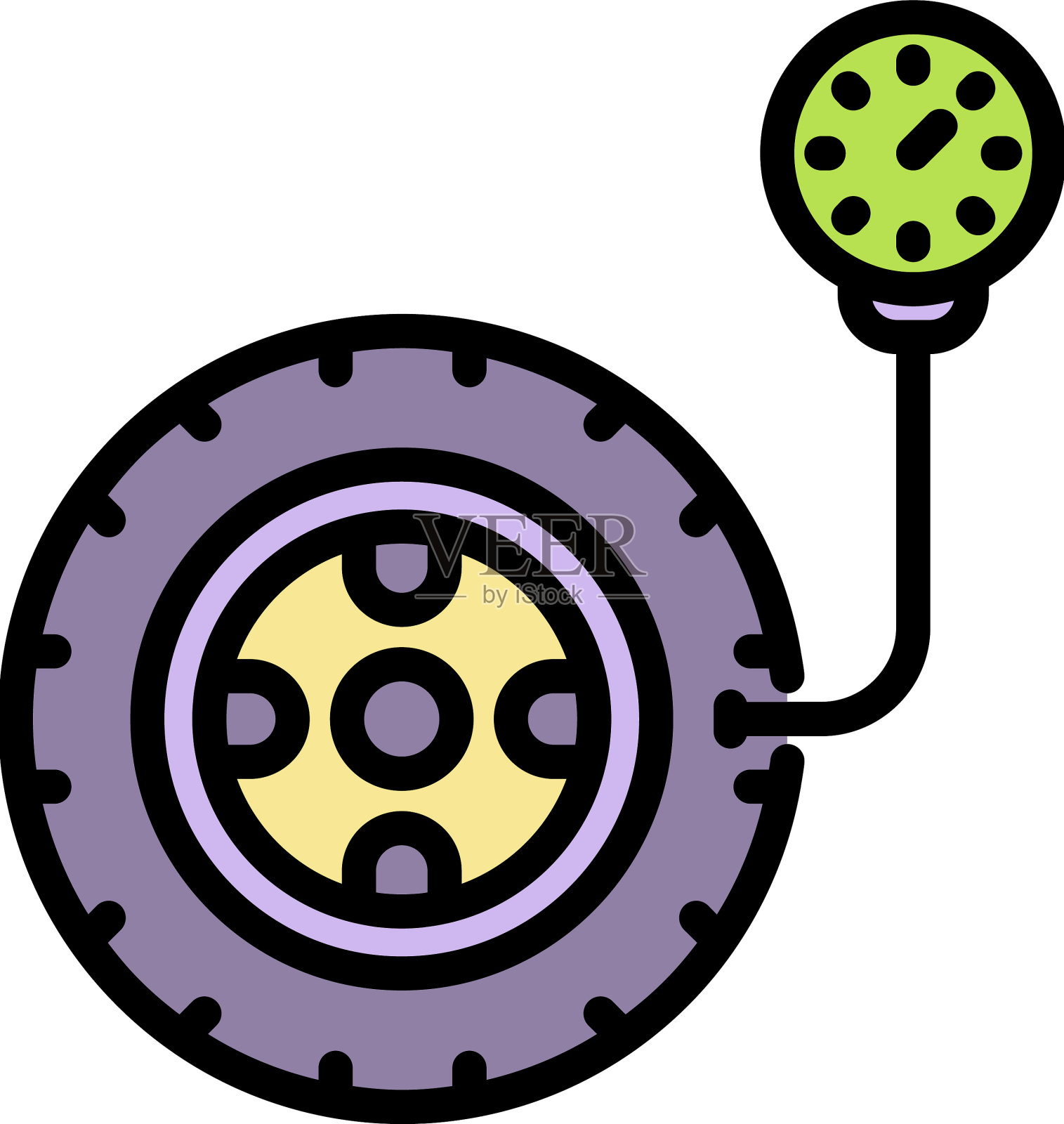 轮胎胎面指示图标颜色轮廓插画图片素材