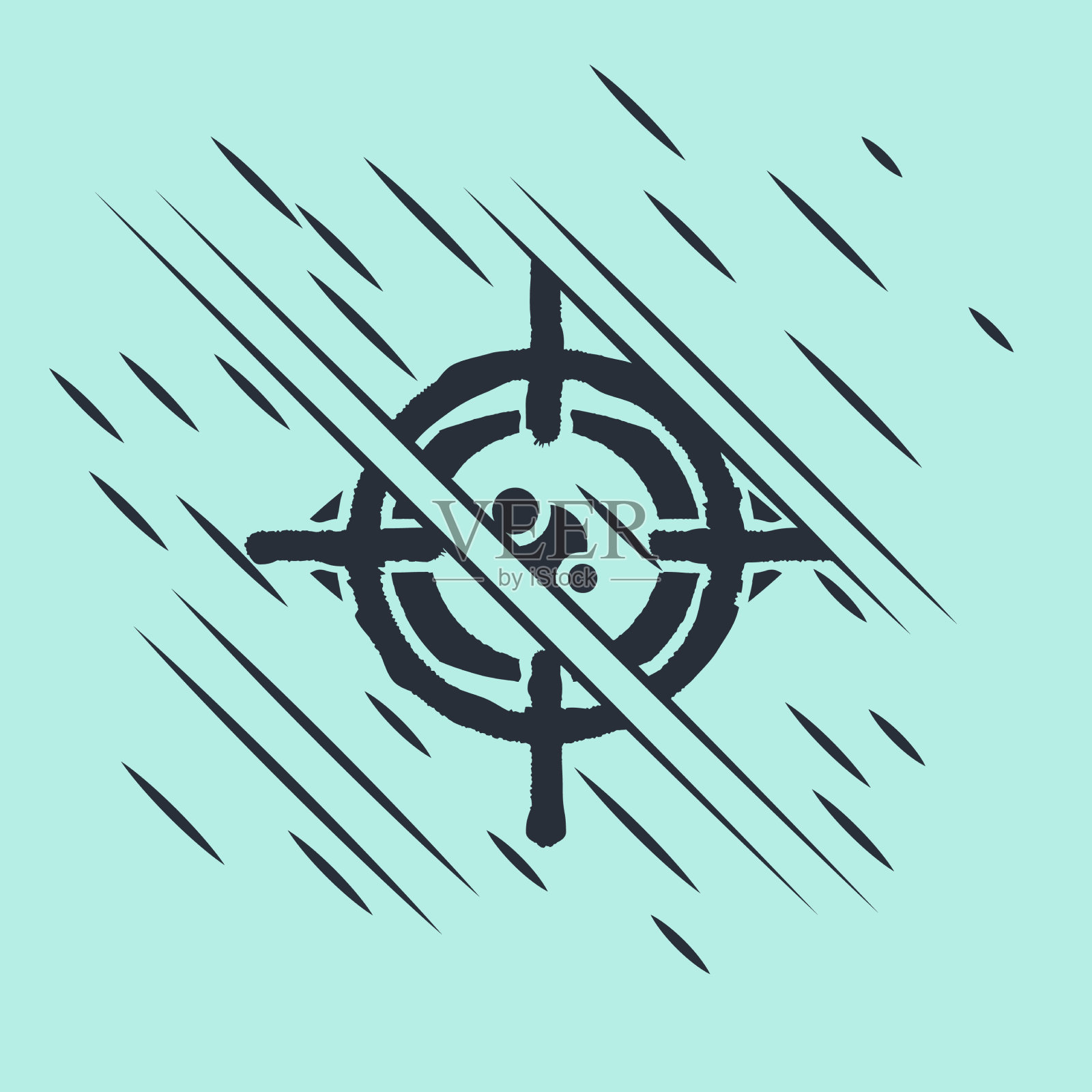 黑色眼睛扫描图标隔离在绿色背景插画图片素材