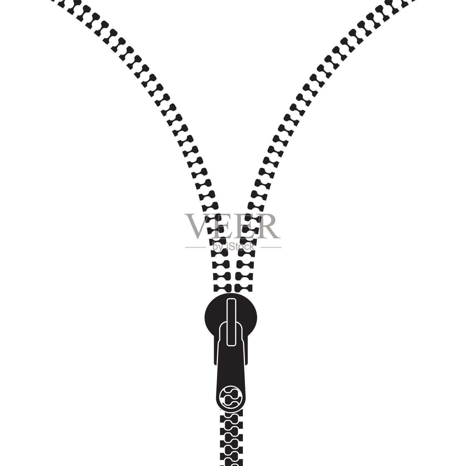 拉链图标孤立在白色背景，矢量插图插画图片素材