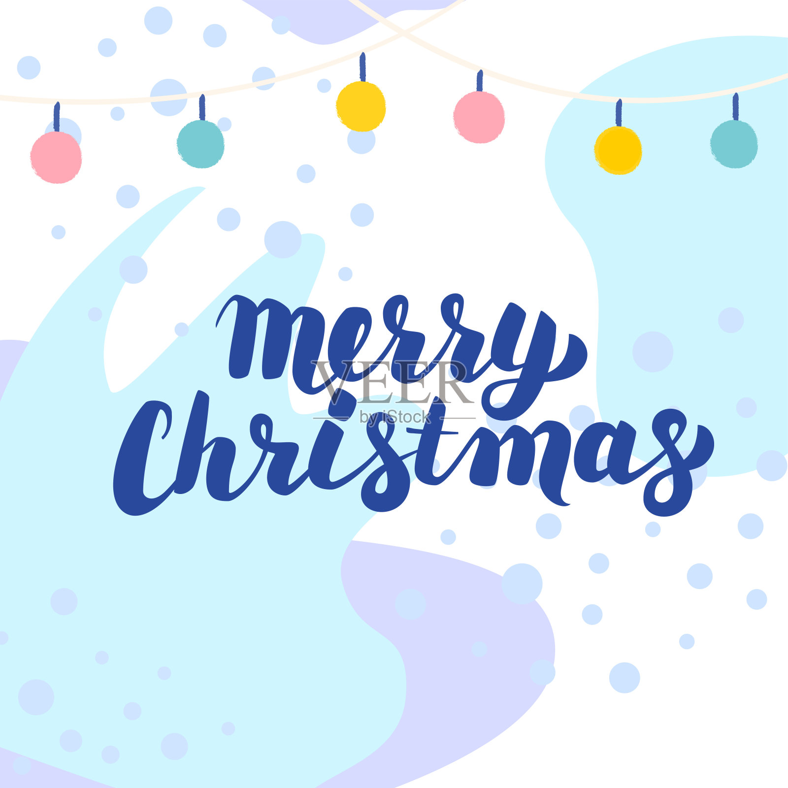 圣诞快乐流行贺卡插画图片素材