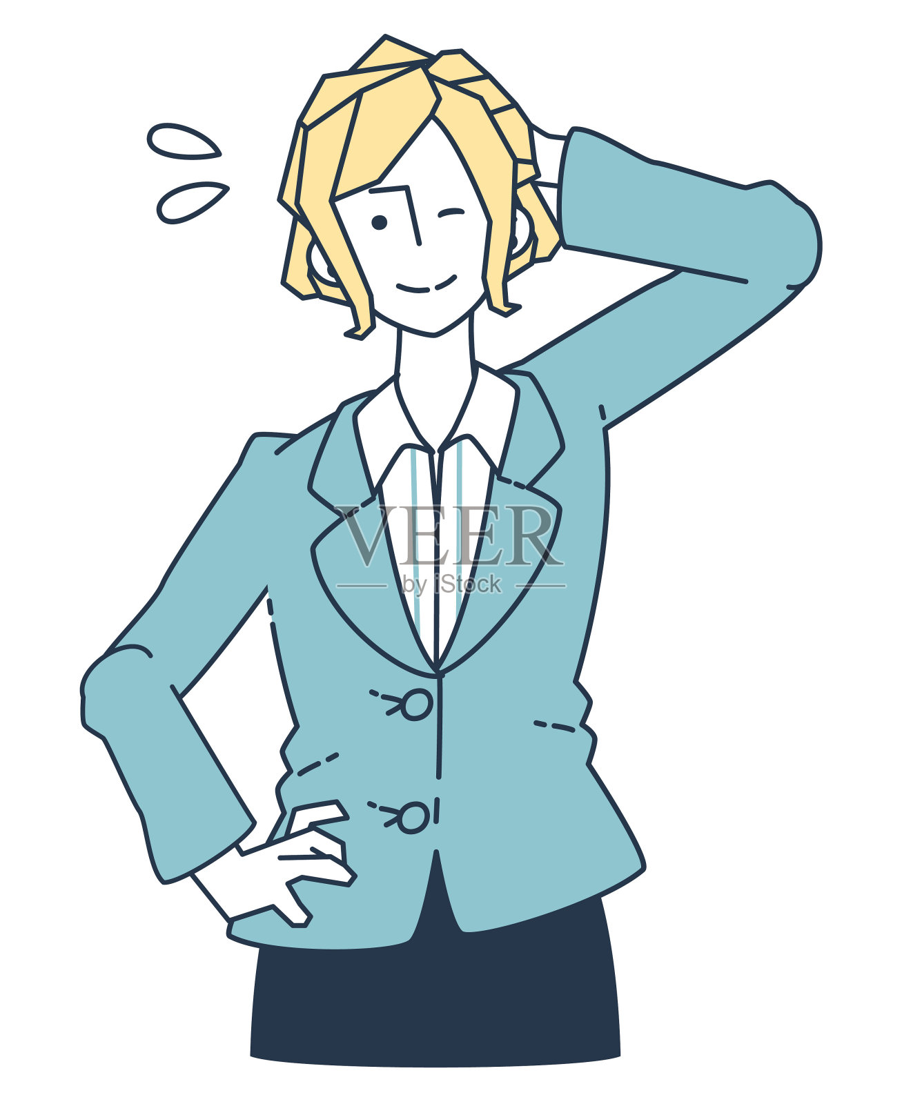 一个穿西装的女人被骗的插图插画图片素材