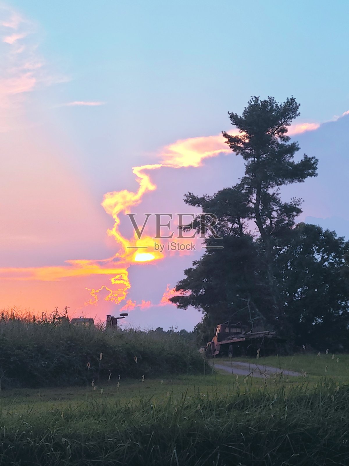 国家日落照片摄影图片