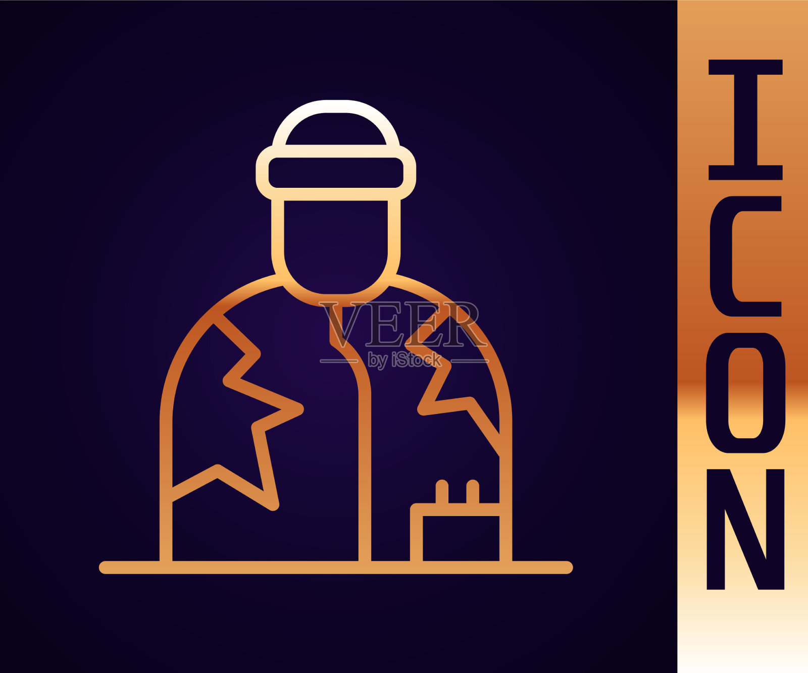 金线无家可归的图标孤立在黑色插画图片素材