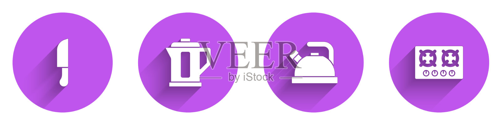 备有刀、电水壶、带柄水壶图标素材