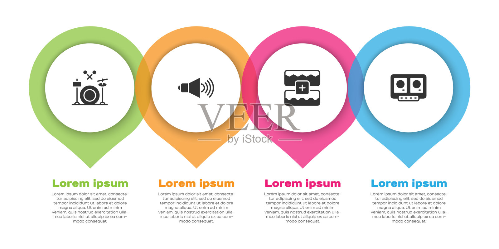 设置鼓扬声器音量音乐波均衡器图标素材