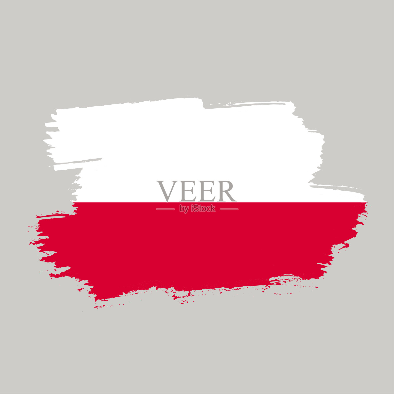国旗波兰共和国，笔触背景。为您的网站设计，徽标，应用程序，UI在灰色背景波兰挥舞旗帜。EPS10。插画图片素材