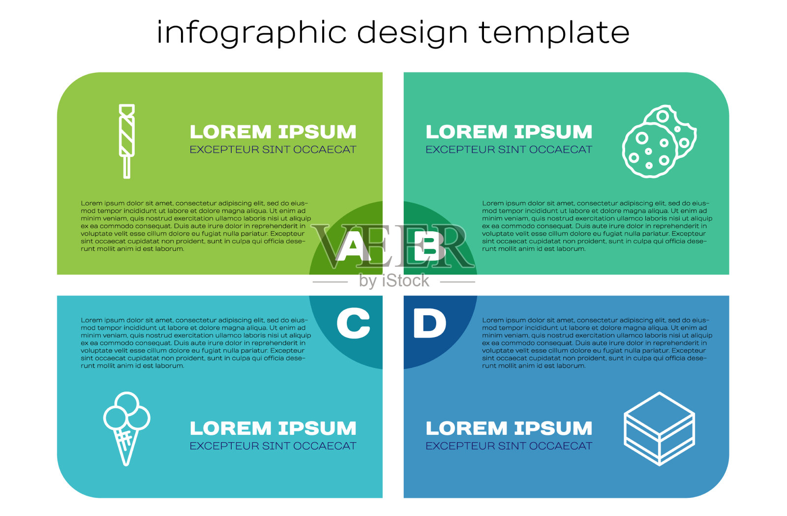 把冰淇淋放在华夫饼蛋筒巧克力蛋糕里插画图片素材