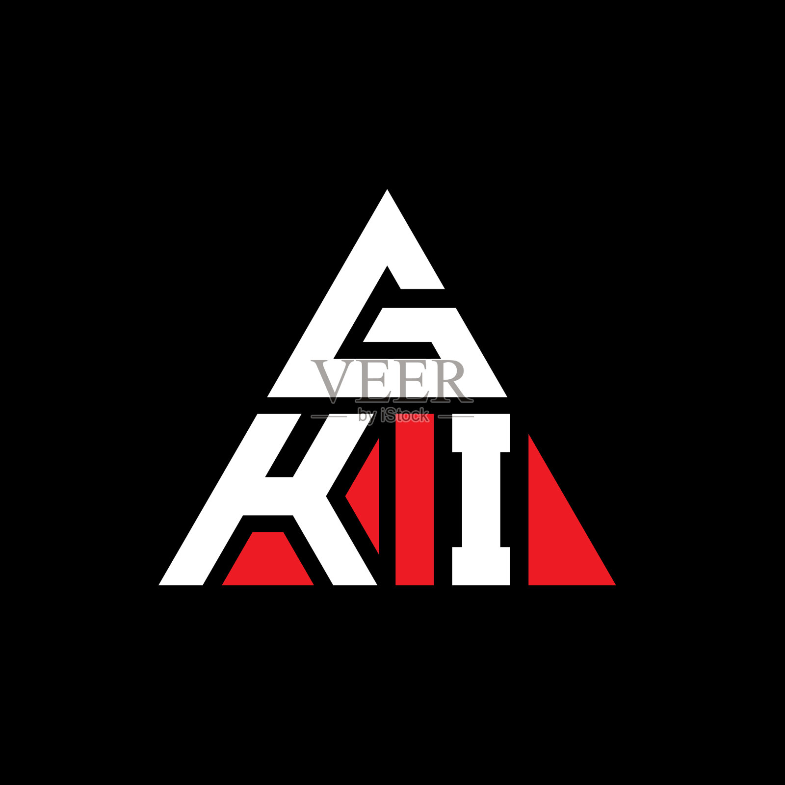 Gki用三角形字母设计的logo插画图片素材