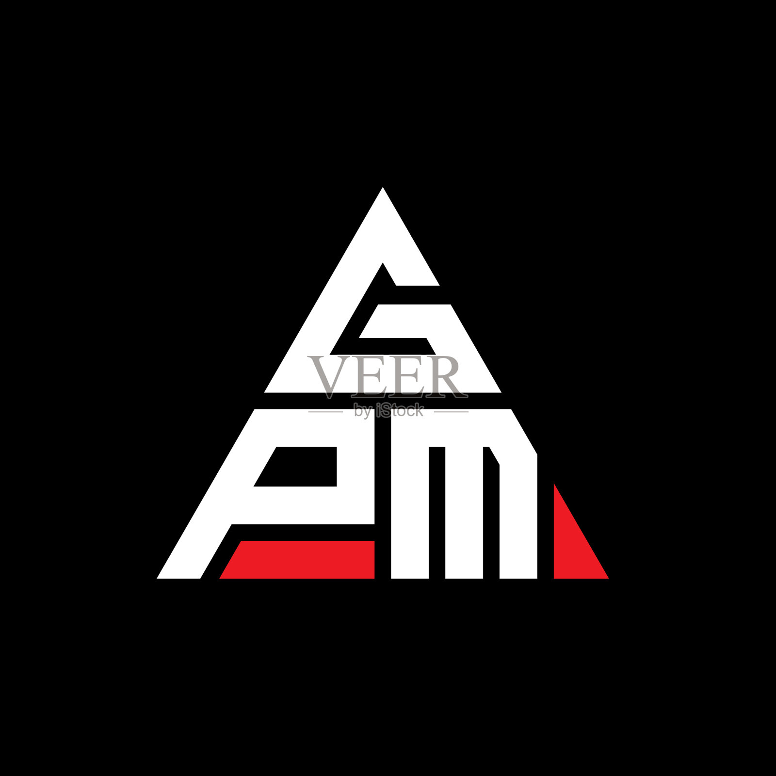 GPM三角形字母标志设计与三角形插画图片素材