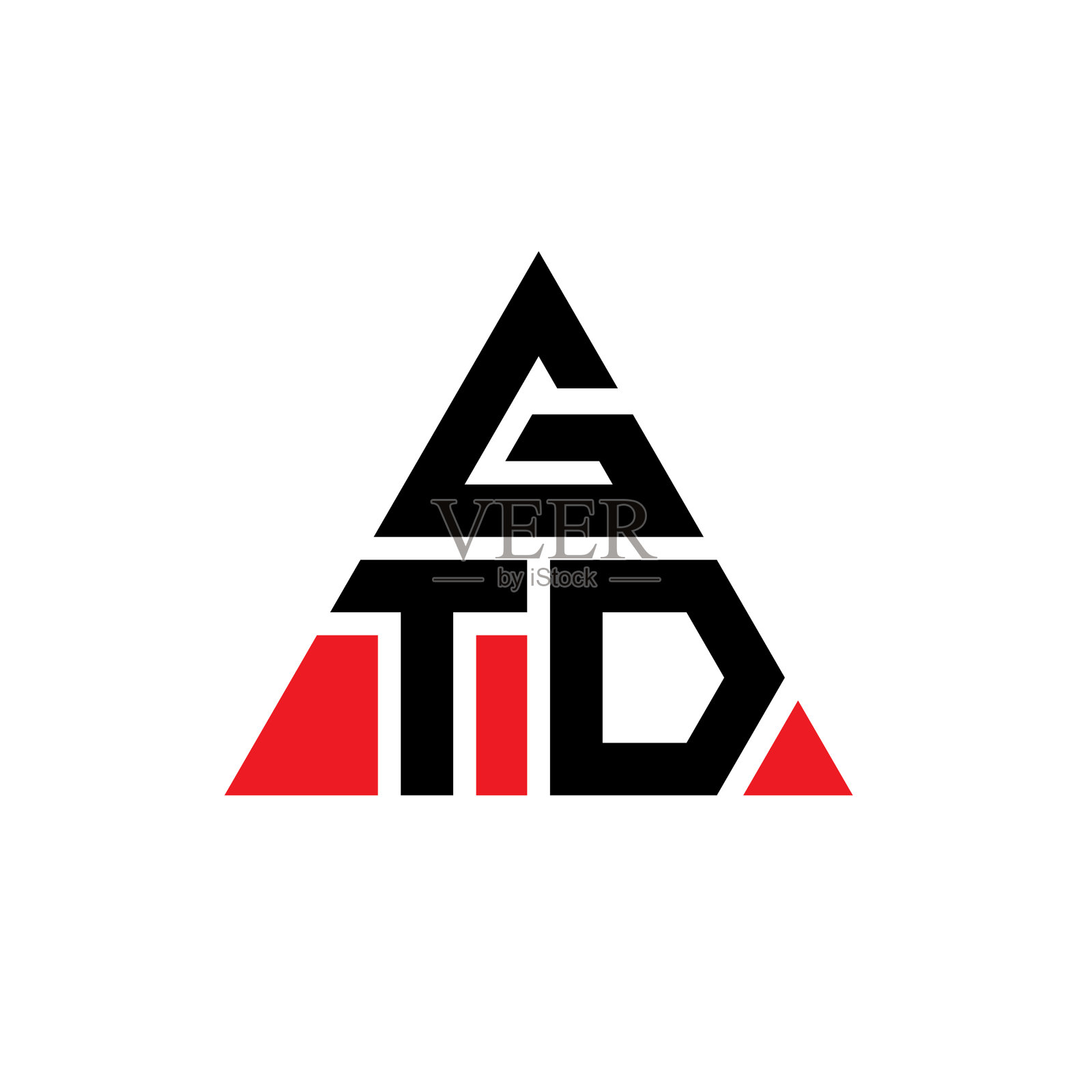 GTD三角形字母标志设计用三角形插画图片素材