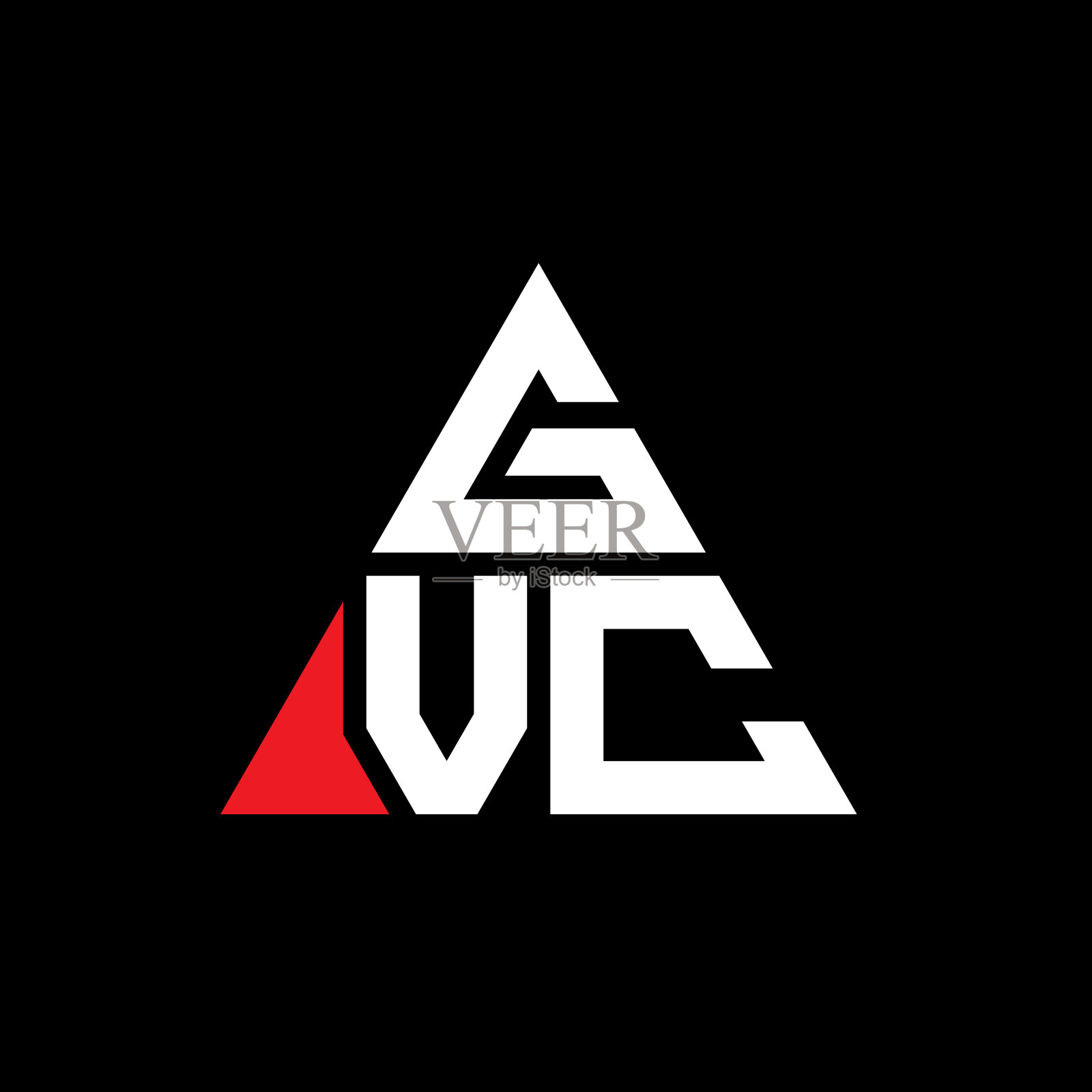 GVC三角形字母标志设计与三角形插画图片素材