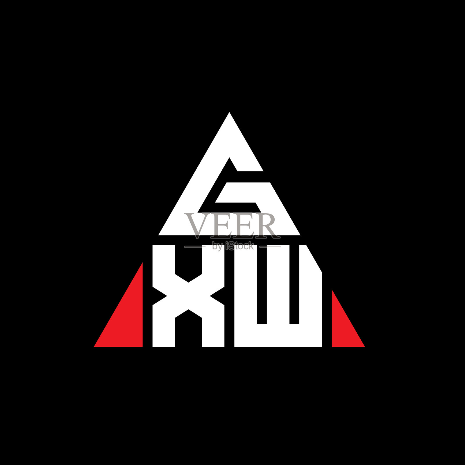 GXW三角形字母logo设计采用三角形插画图片素材