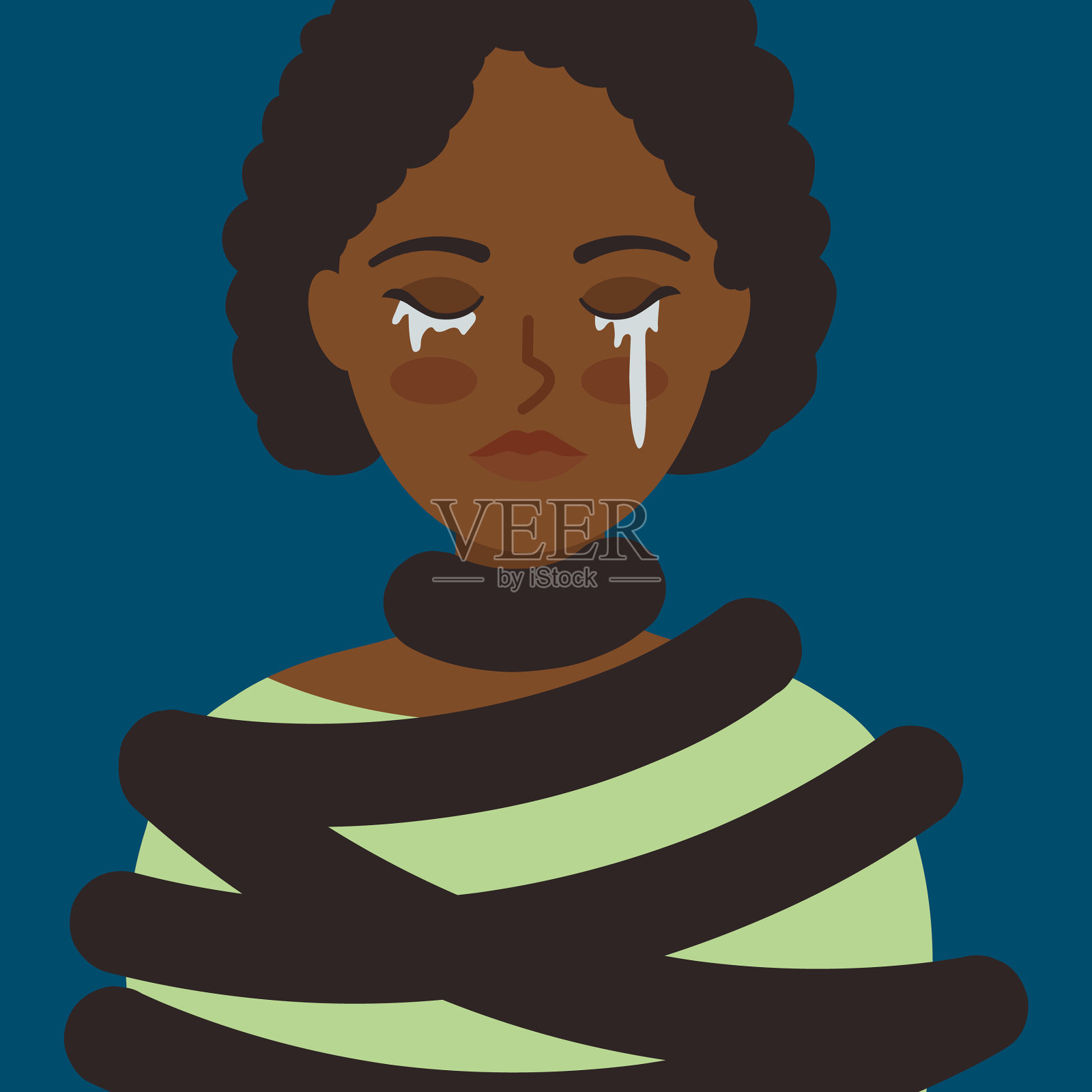 女人联系插画图片素材