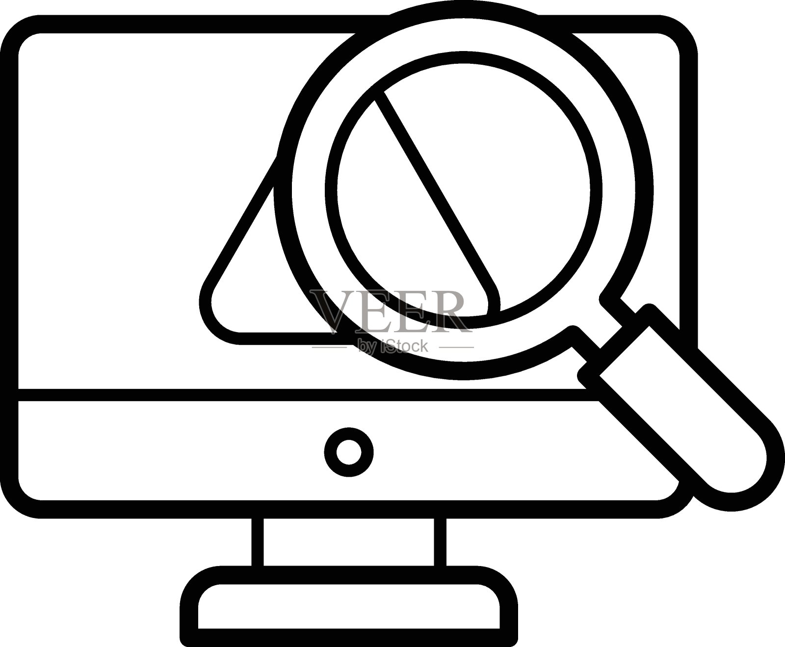 加密搜索概念，研究活动矢量图标设计，大数据符号，商业智能符号，网络托管和数据中心股票插图插画图片素材