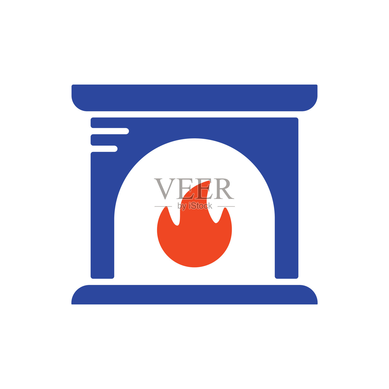 壁炉矢量图标。冬天的标志图标素材