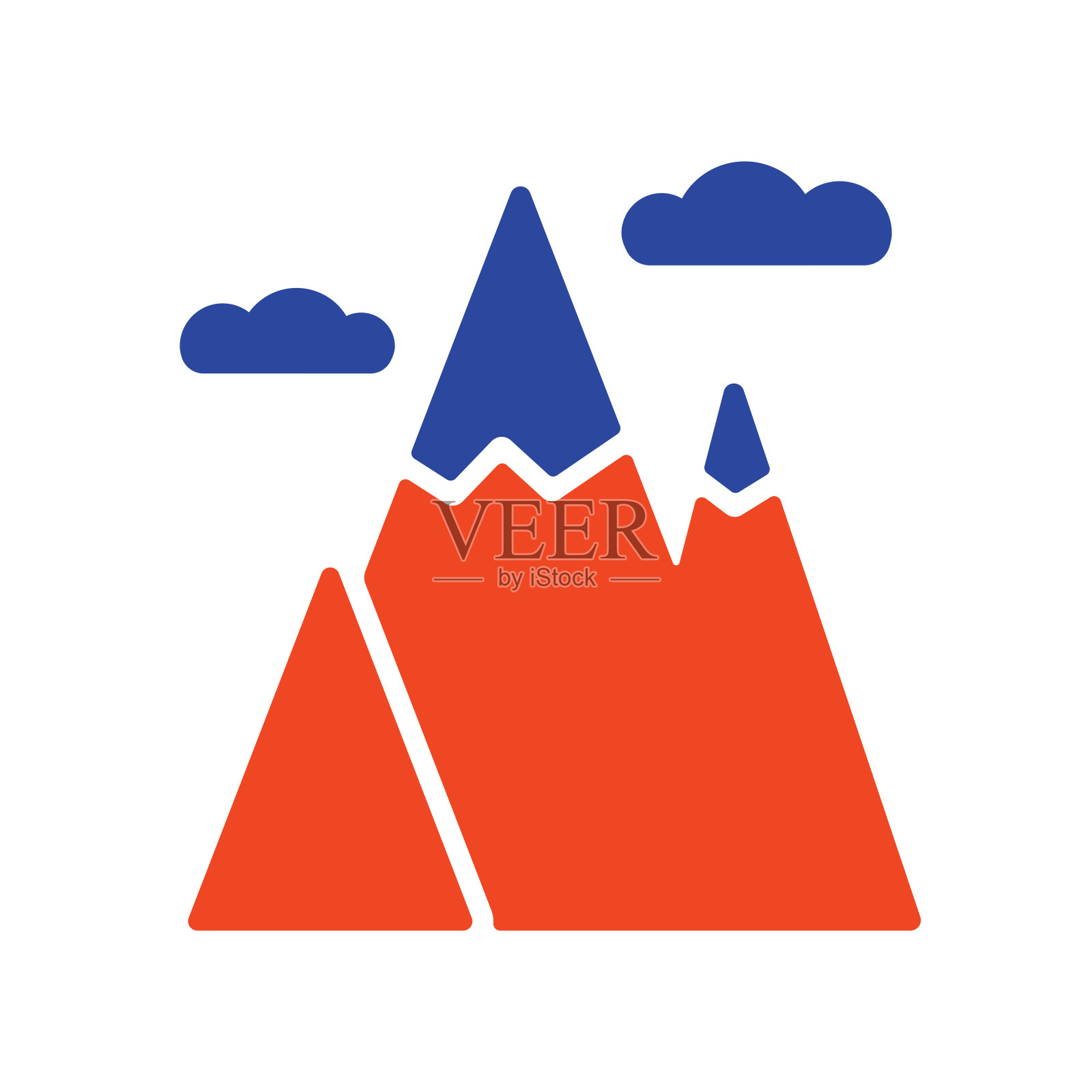 山脉矢量字形图标。自然标志插画图片素材