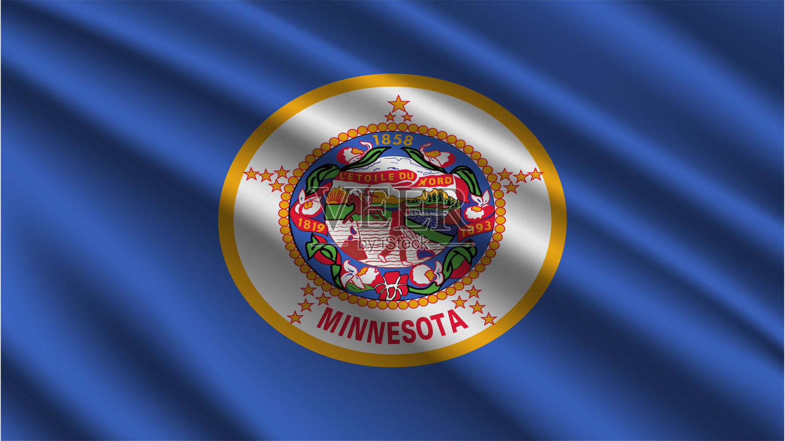明尼苏达州州旗插画图片素材