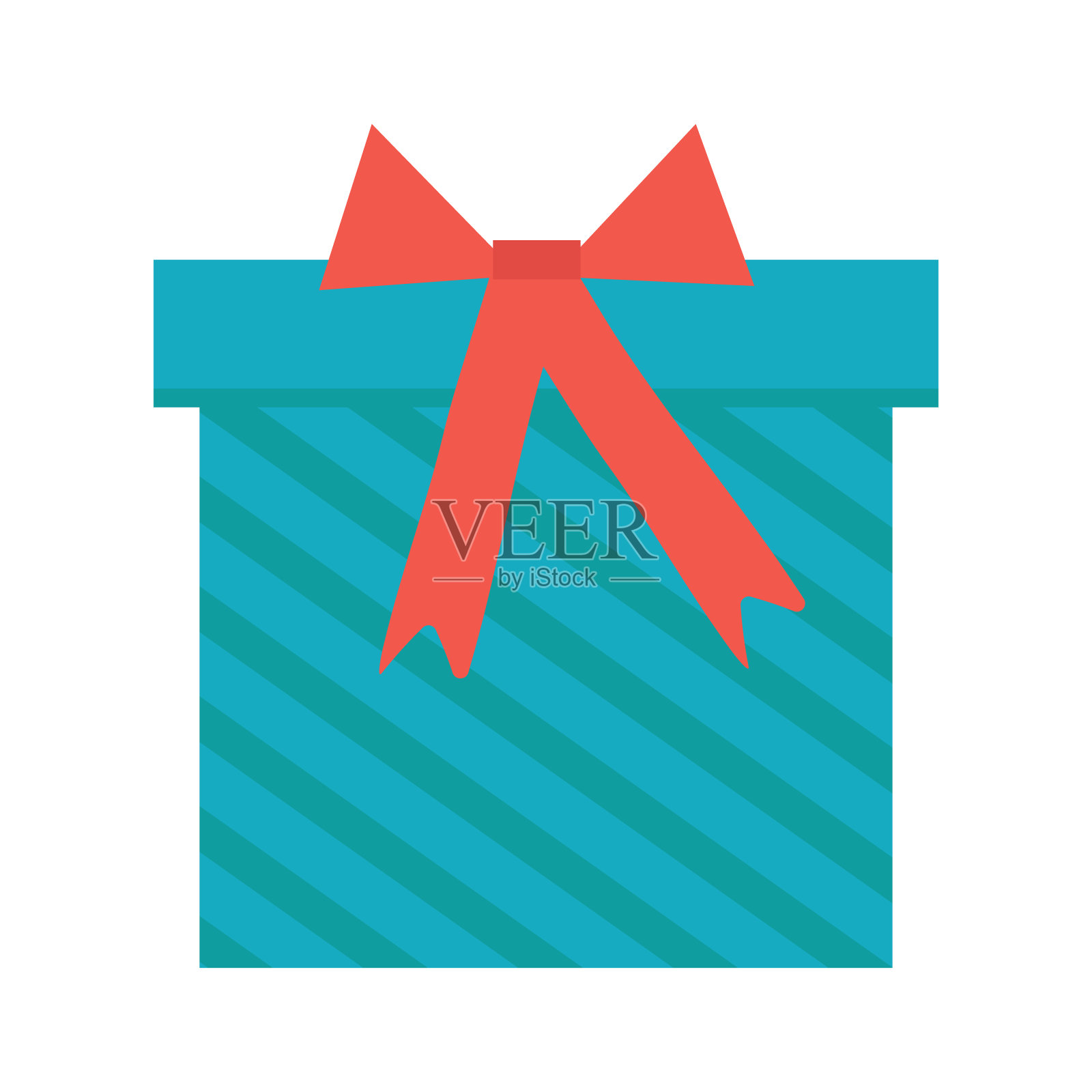 假日广告用的绿色盒子里的礼物插画图片素材