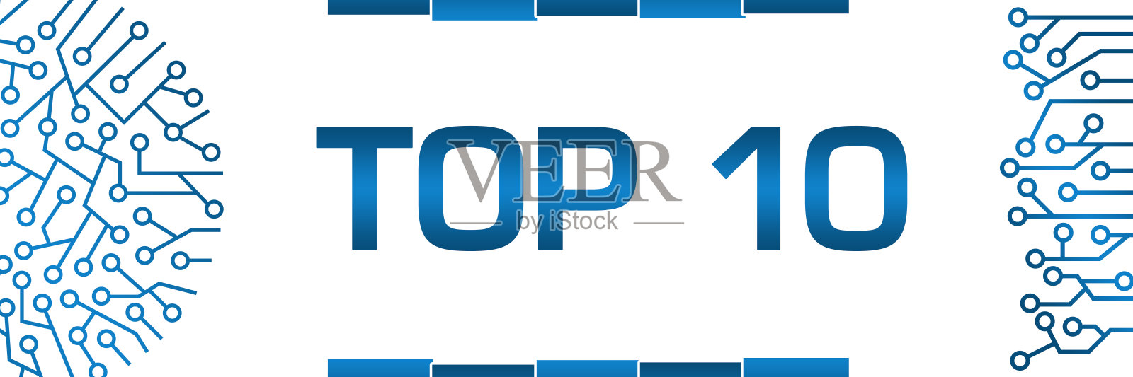 十大蓝色环形左右横幅插画图片素材