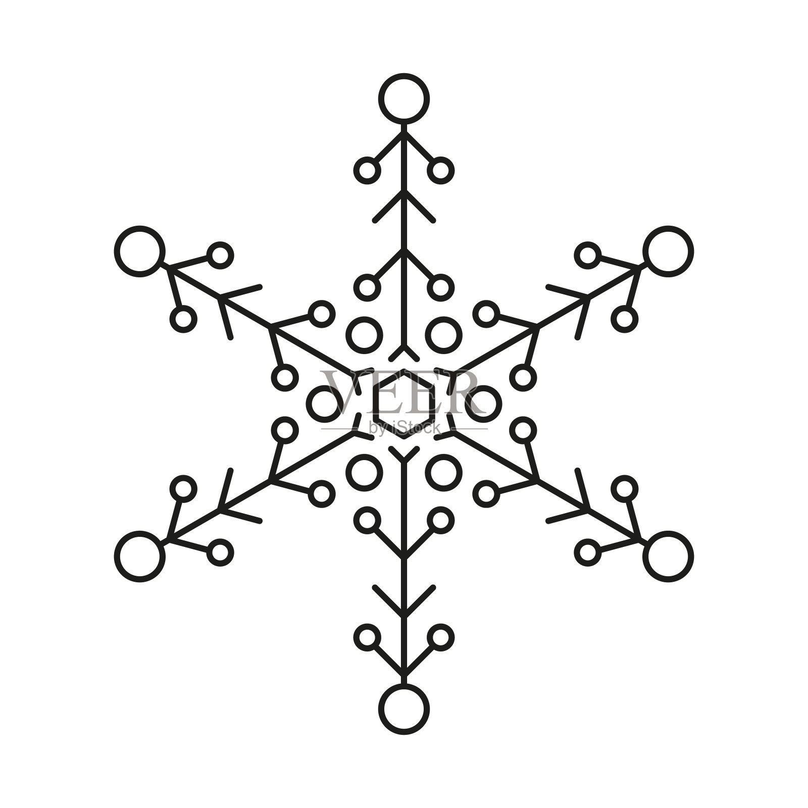 雪花图标从圣诞节和冬季图标包对称设计插画图片素材