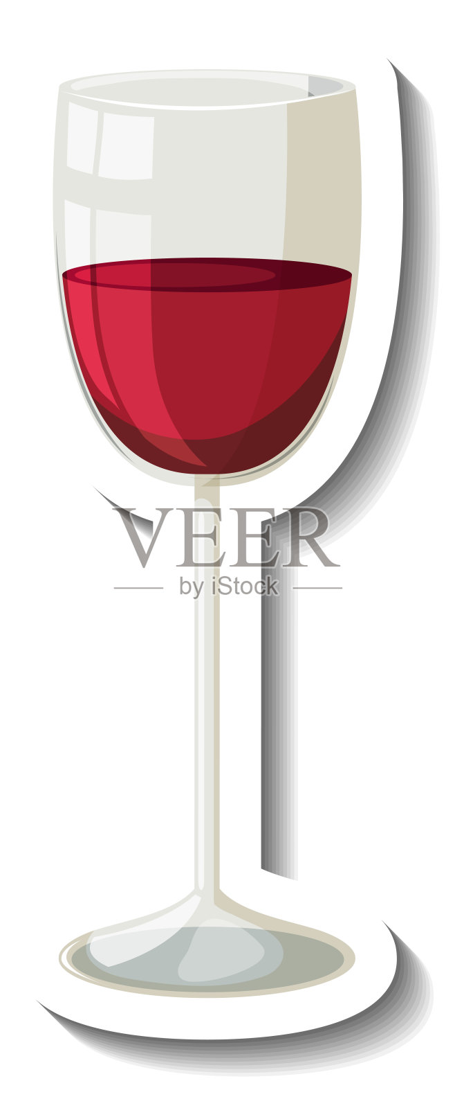 红酒在玻璃上粘贴模板设计元素图片