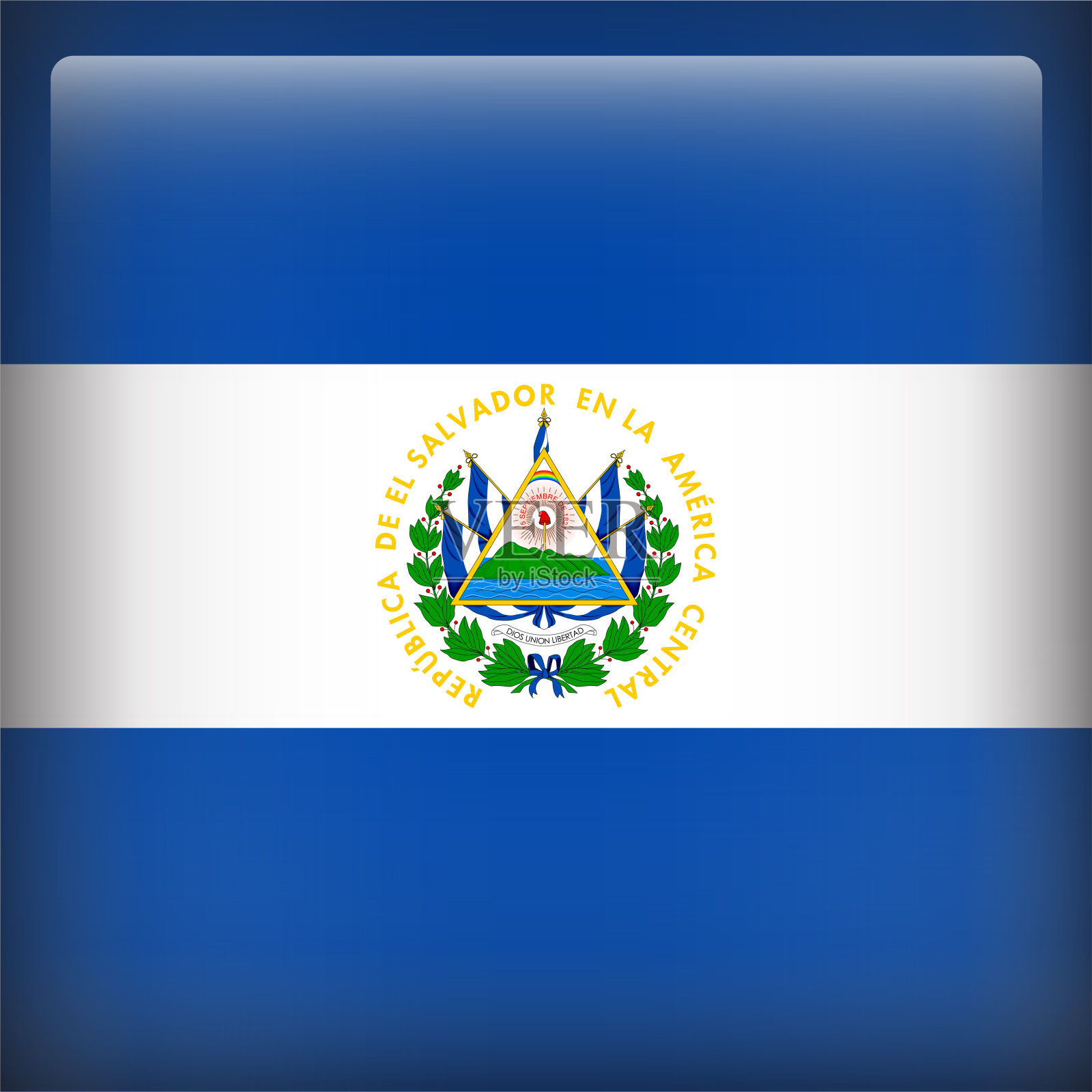 萨尔瓦多3D广场国家国旗按钮图标插画图片素材