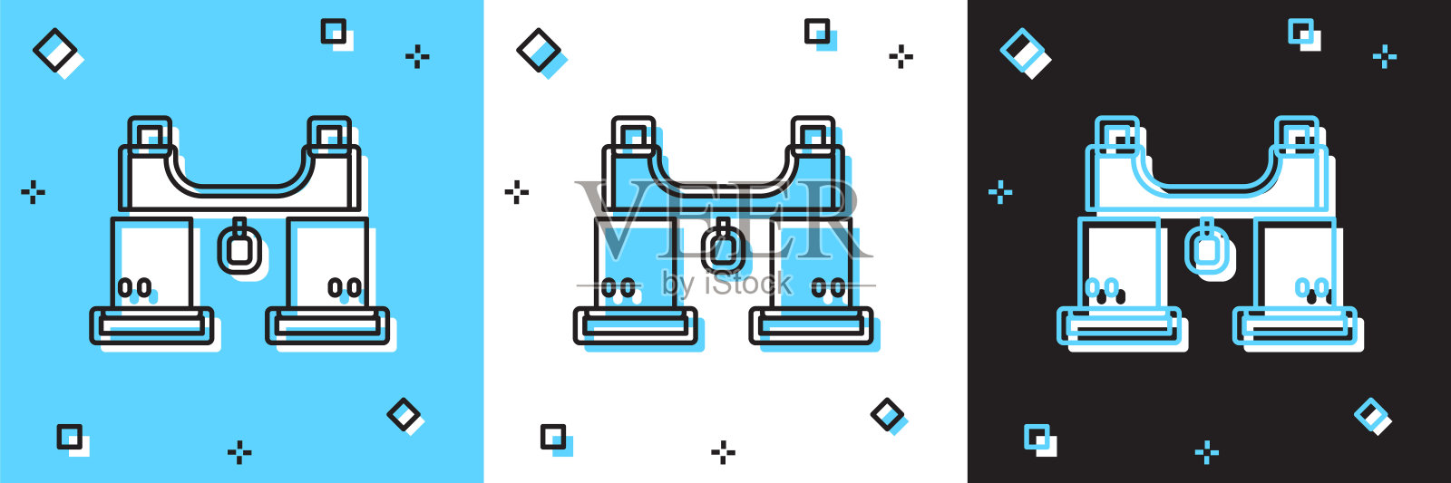 双筒望远镜图标矢量素材插画图片素材