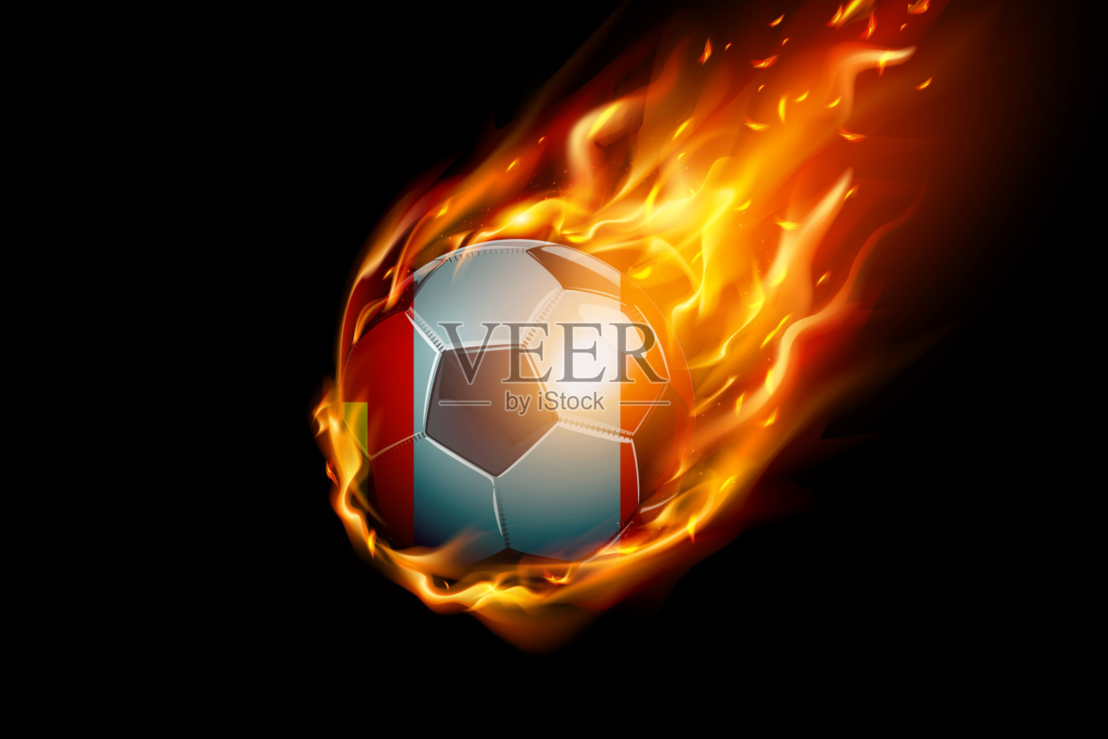 蒙古旗与火足球现实设计设计元素图片