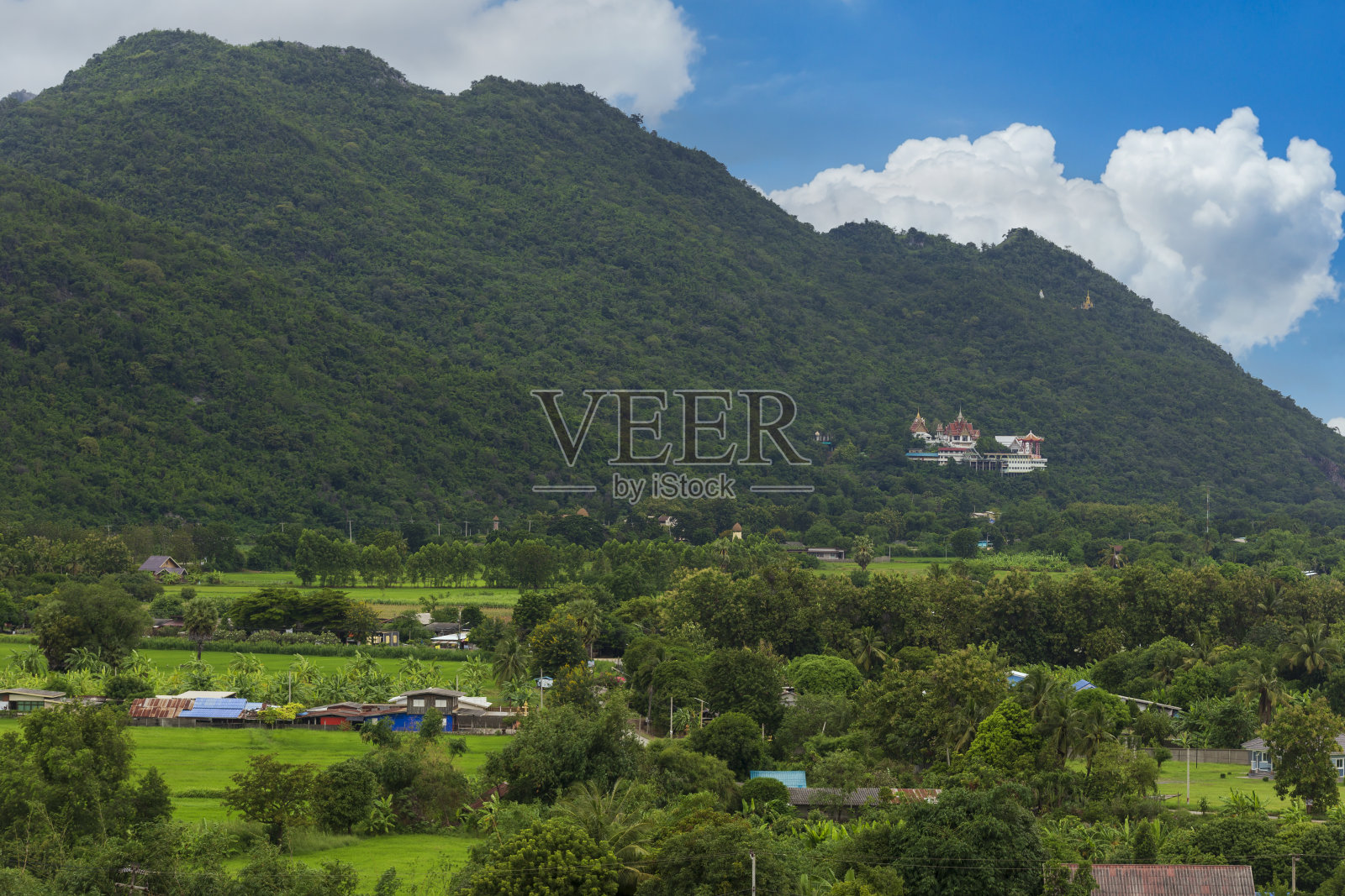 冬天的稻田，山脉，晴朗的天空照片摄影图片
