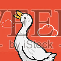 八月卡通鸭子简约公众号首图设计模板素材