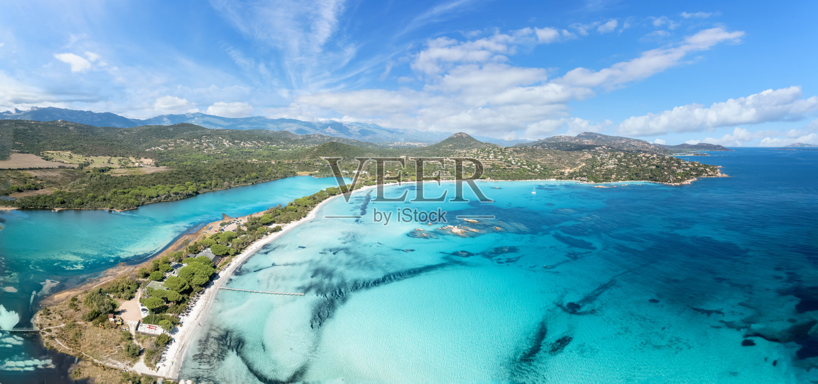 鸟瞰圣茱莉亚海滩照片摄影图片