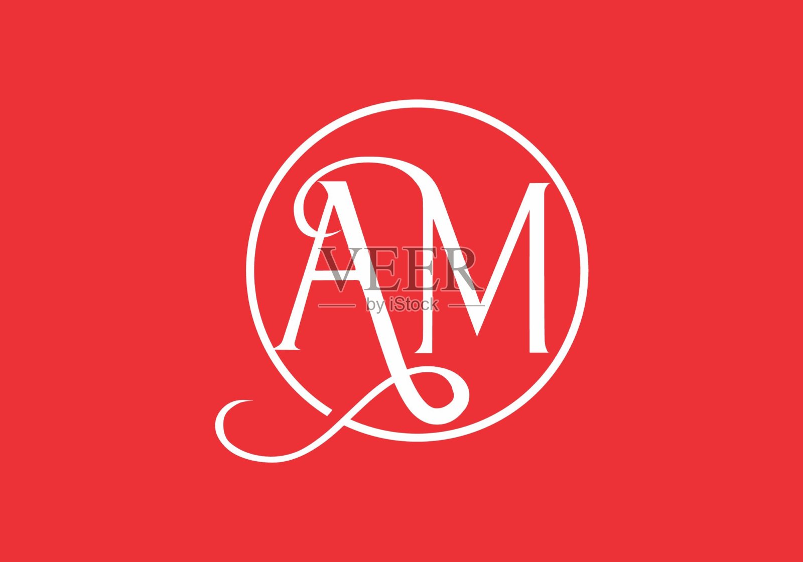 独特的形状AM首字母设计插画图片素材