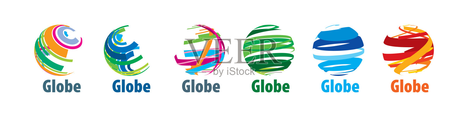 全局网络的一组抽象矢量符号插画图片素材