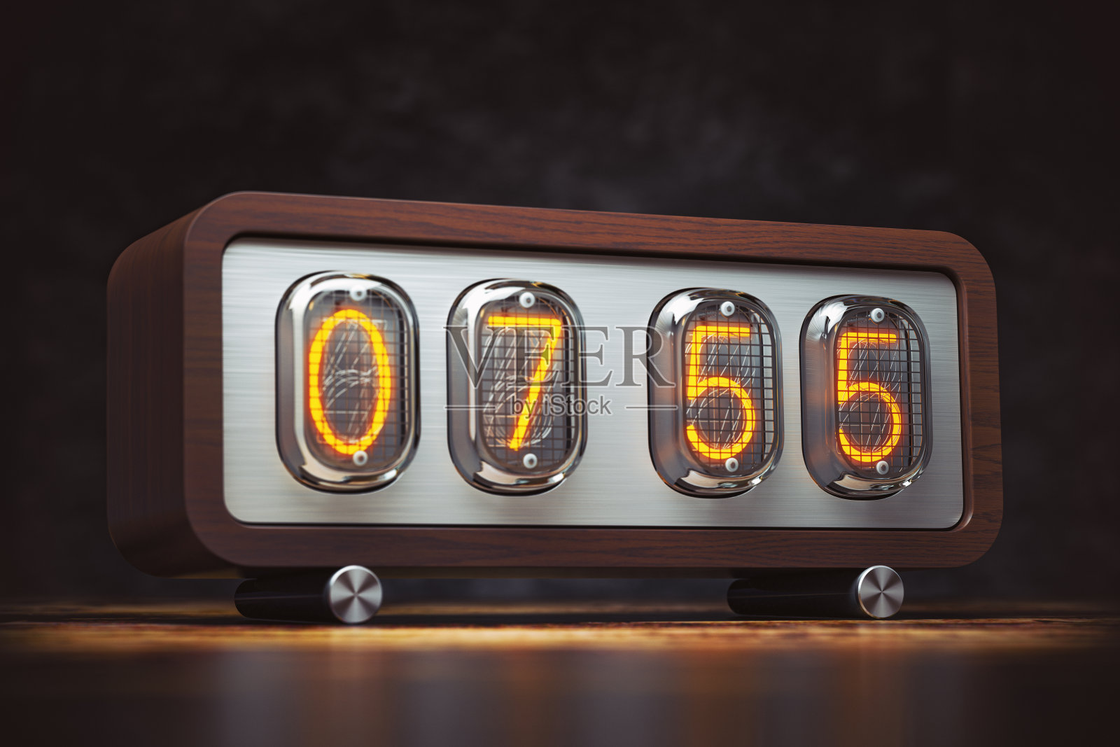 复古的数码闹钟，早上8点。照片摄影图片