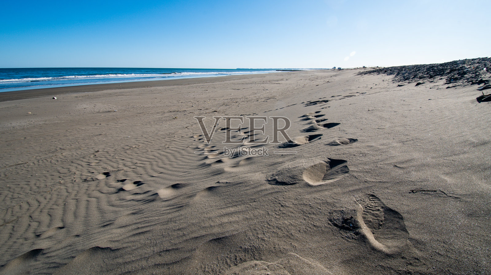 沙滩和脚印照片摄影图片