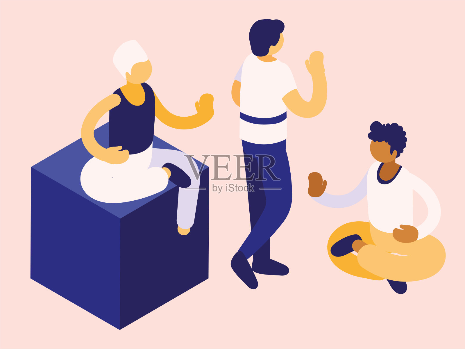 男子组插画图片素材